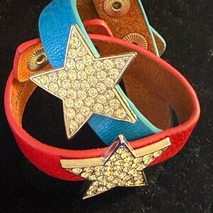 Star-Studded Kids Bracelets - Red and Blue